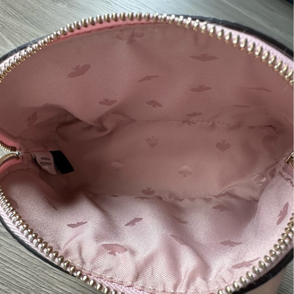 🆕 Kate Spade Pink Glitter Small Dome Make Up Cosmetic Pouch Bag - Picture 6 of 7